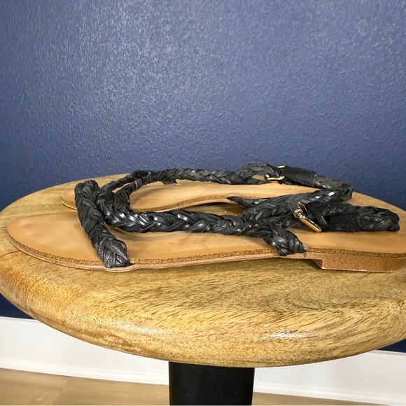 Zara Trafaluc Black Braided Strappy Sandals, Size EU 37 (US 6.5-7) - Picture 3 of 7